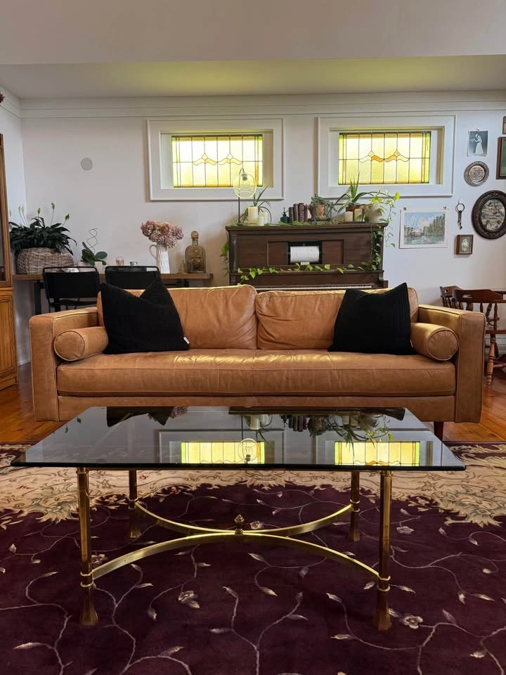 Brass & Smoke Glass Coffee Table - photo 2