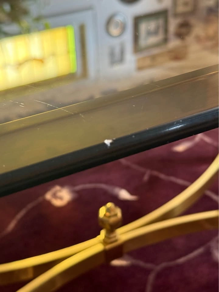 Brass & Smoke Glass Coffee Table - photo 3