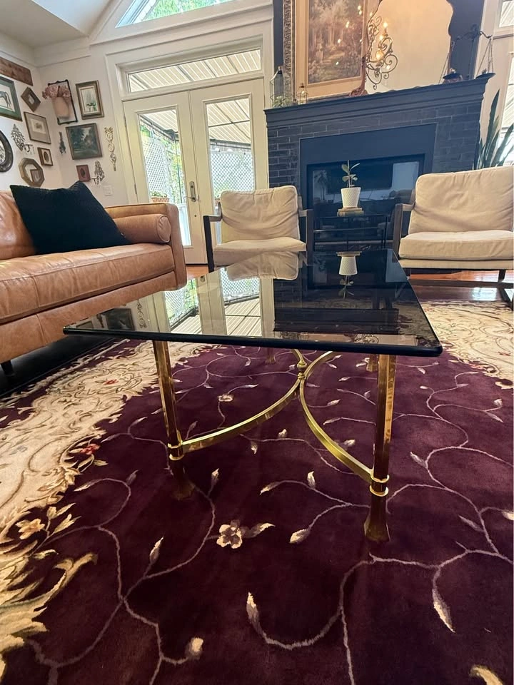 Brass & Smoke Glass Coffee Table - photo 4