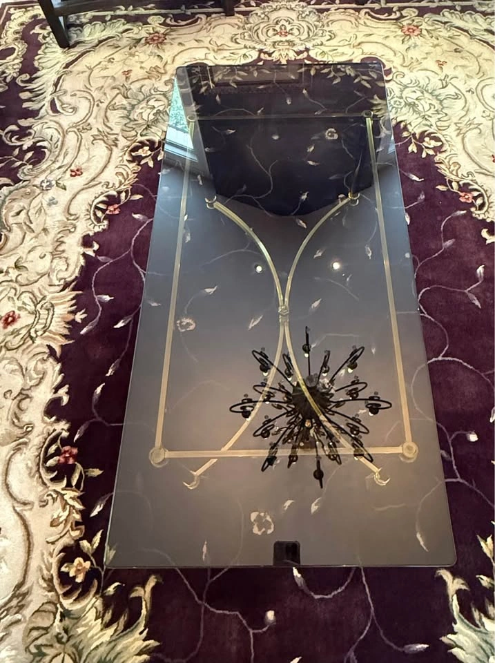 Brass & Smoke Glass Coffee Table - photo 5