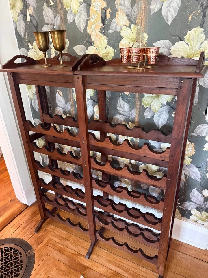1970s Walnut Wine Rack with Trays - photo 2