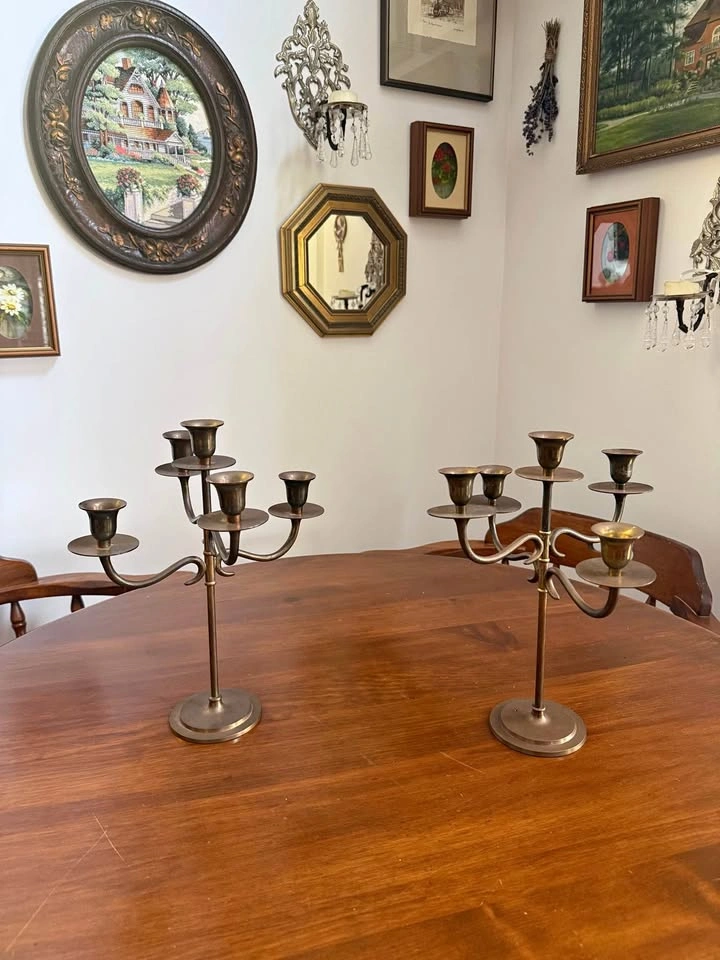 2 Brass India Candelabras
