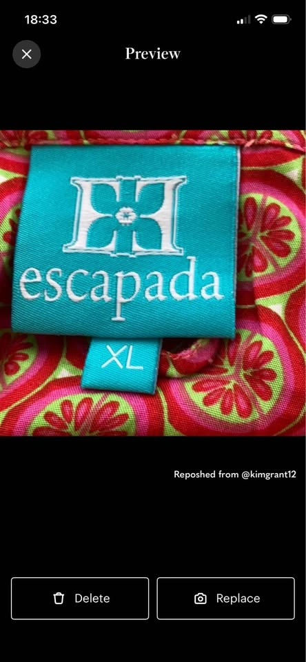 Escapada Red Printed Long Sleeve Shirt Dress XL - photo 2