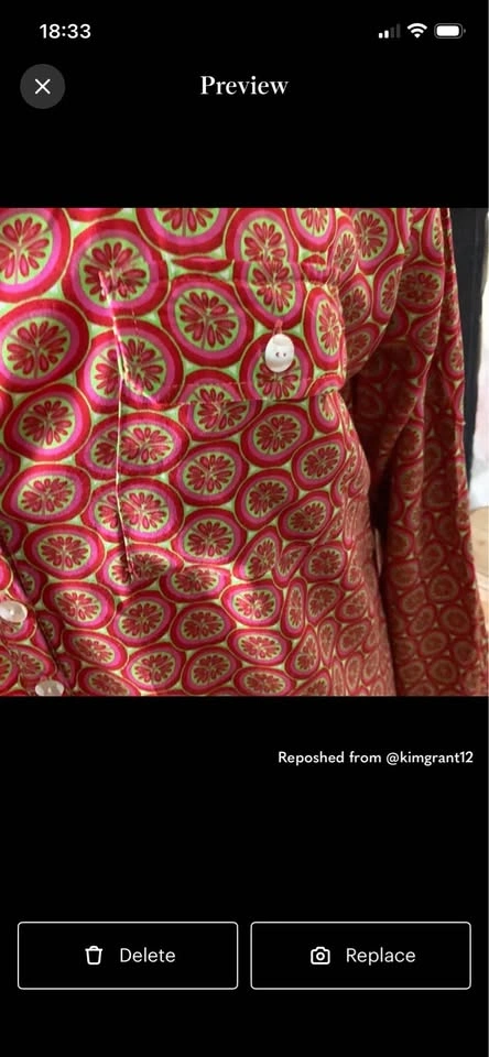 Escapada Red Printed Long Sleeve Shirt Dress XL - photo 5