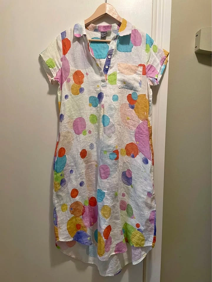 Simply Art by Dolcezza "Colourful Bubbles" Linen Dress