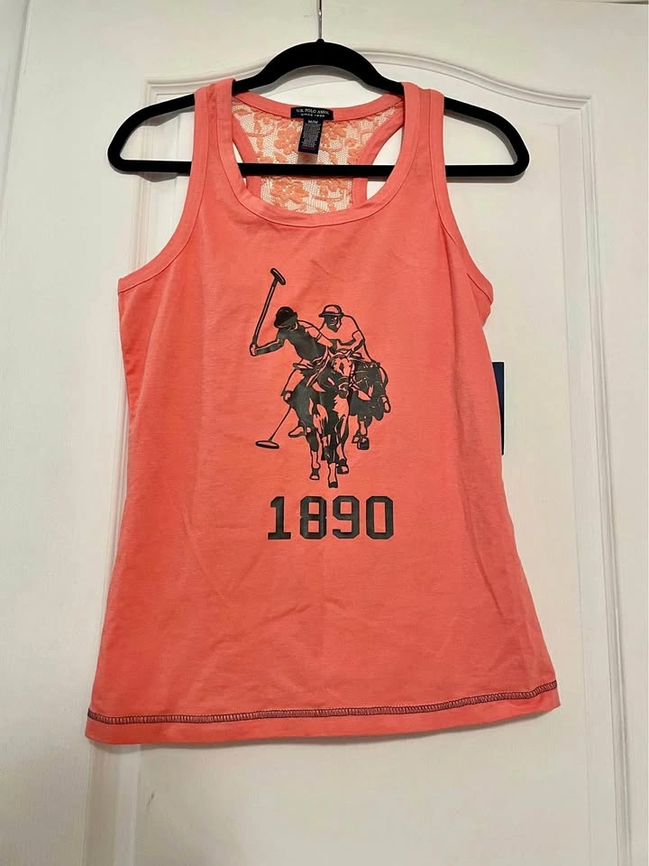 Vintage U.S. Polo Assn. Coral Lace Tank Top