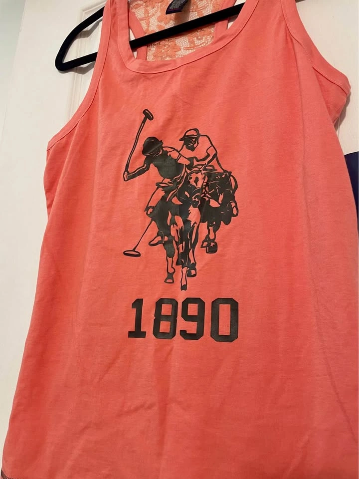 Vintage U.S. Polo Assn. Coral Lace Tank Top - photo 2