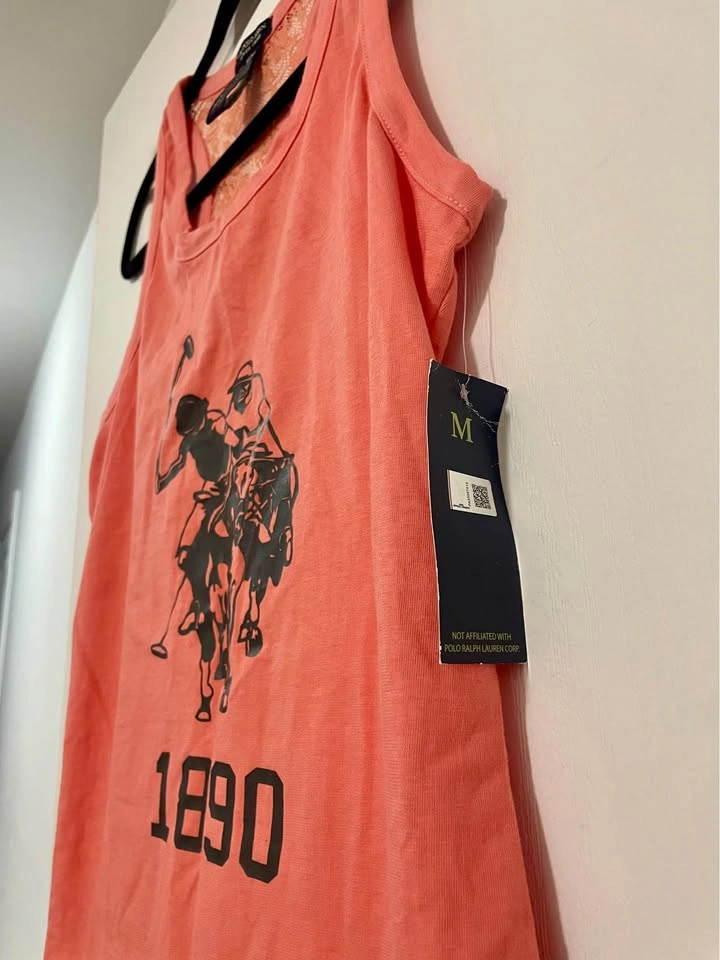 Vintage U.S. Polo Assn. Coral Lace Tank Top - photo 3