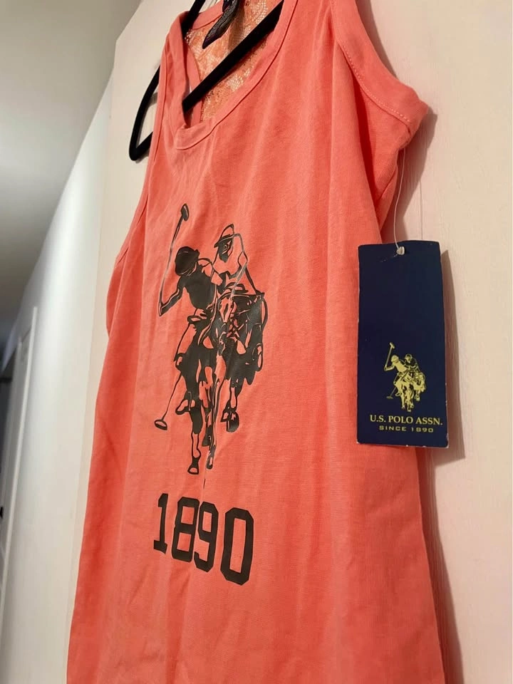 Vintage U.S. Polo Assn. Coral Lace Tank Top - photo 4