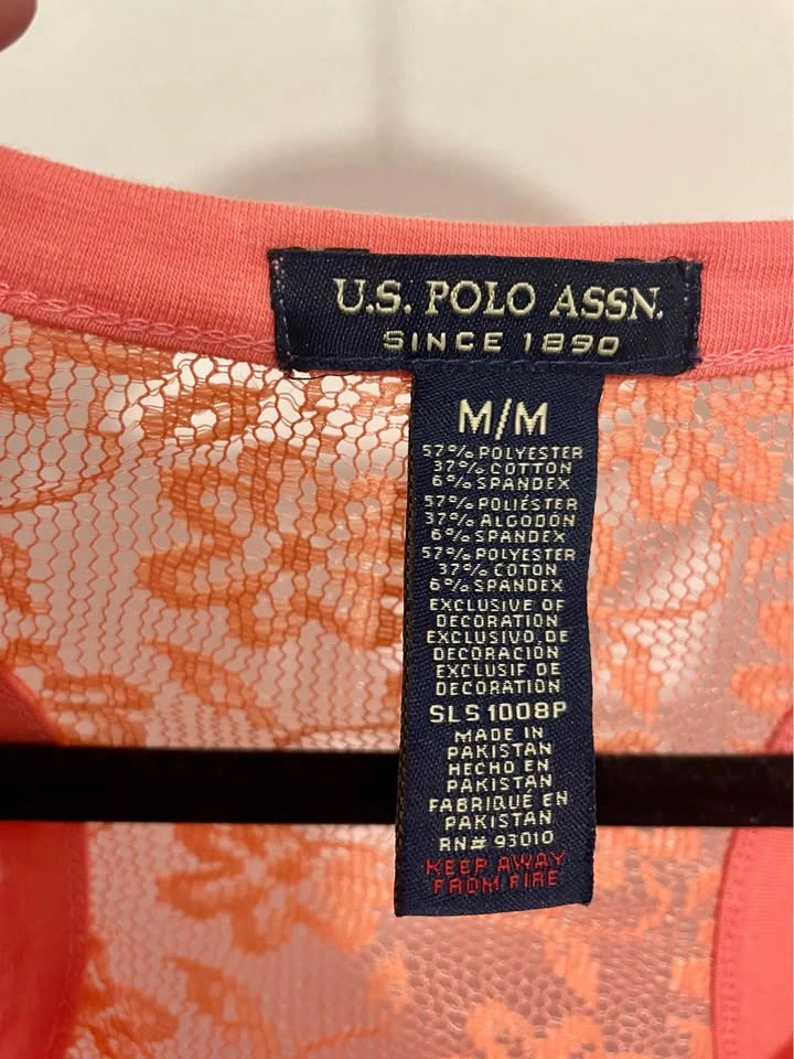 Vintage U.S. Polo Assn. Coral Lace Tank Top - photo 5