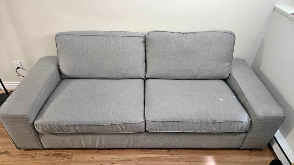 Grey Fabric 2-Seater Sofa