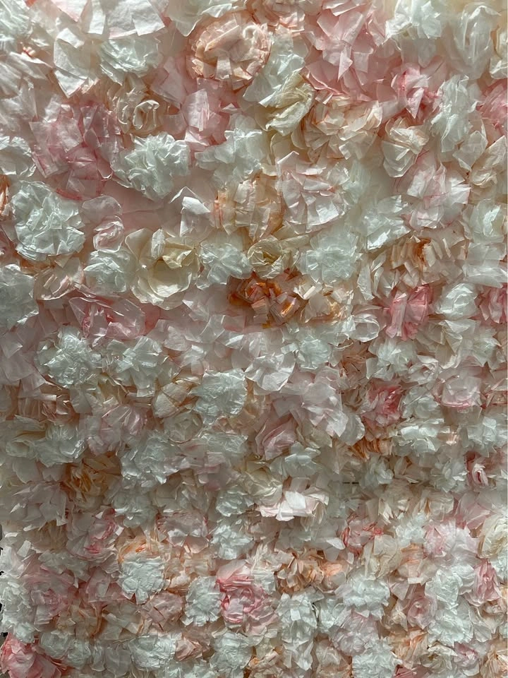 Flower Wall Panels Pink White Peach Tissue Paper Backdrop - photo 3