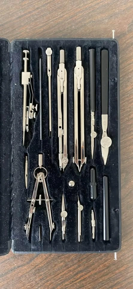 Vintage Antique Engineering Architects Drafting Drawing Set big - photo 2