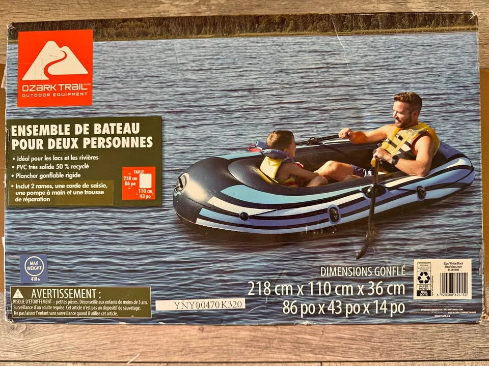 Ozark Trail 2-Person Inflatable Boat Set
