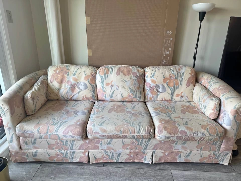 Sofa with floral pattern