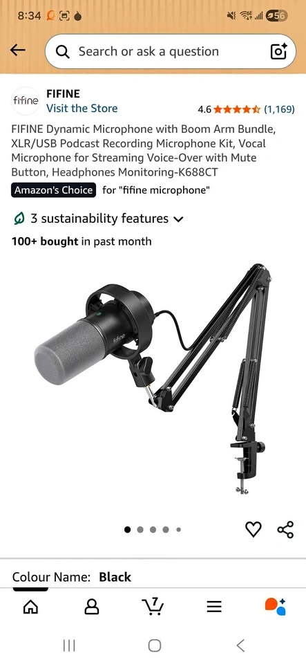 FIFINE Dynamic Microphone w/ Boom Arm (XLR/USB)
