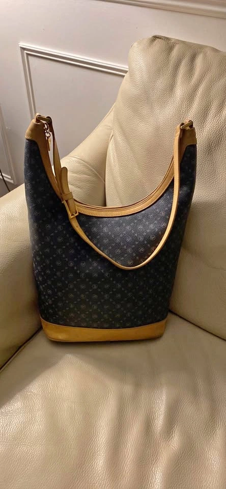 Rare Vintage Monogram Picard Leather Shoulder Bag