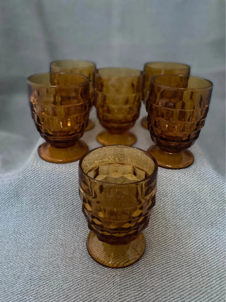 Vintage Amber Indiana Glass Whitehall Tumblers (Set of 8) - photo 2