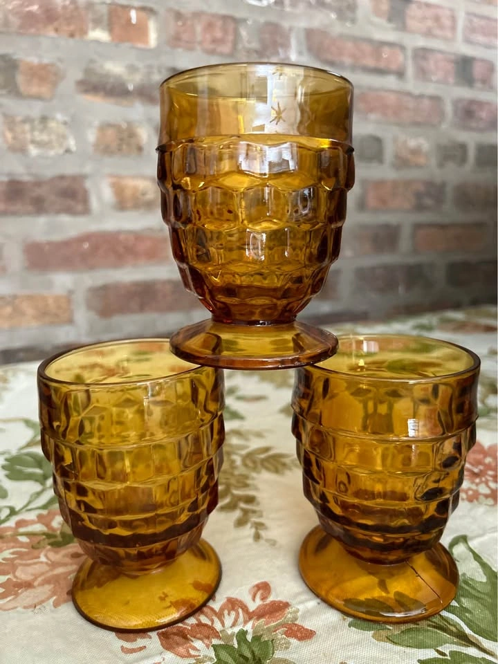 Vintage Amber Indiana Glass Whitehall Tumblers (Set of 8) - photo 3