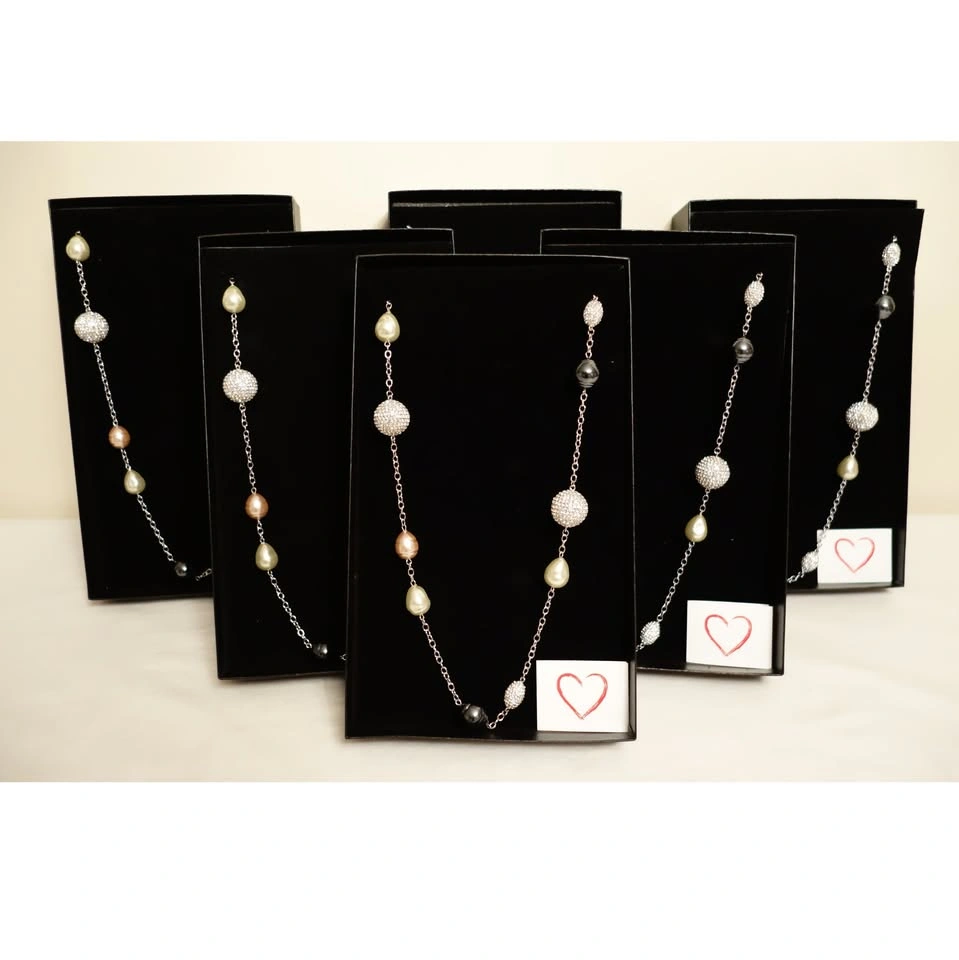 Lot of 6 Kathy Levine Pearl & Crystal Ball Station Necklaces