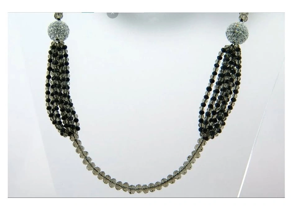 Lot of 4 Kathy Levine 36" Black, Gray Crystal Ball Necklaces - photo 3