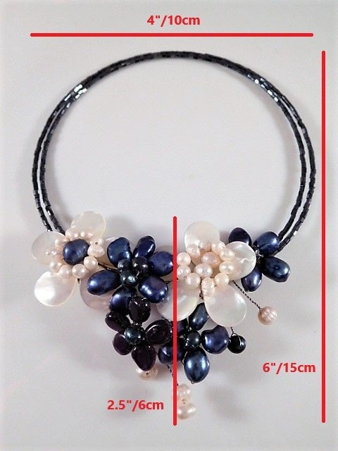 Set of 2 Cultured Freshwater Pearl & Mother of Pearl Necklace & - photo 4