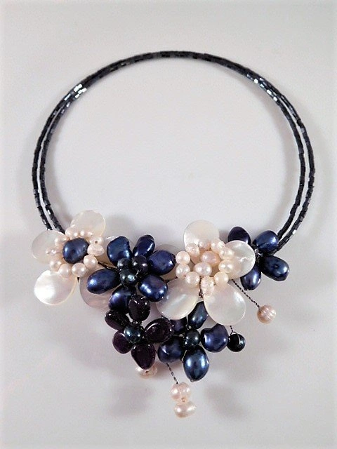 Set of 2 Cultured Freshwater Pearl & Mother of Pearl Necklace & - photo 5