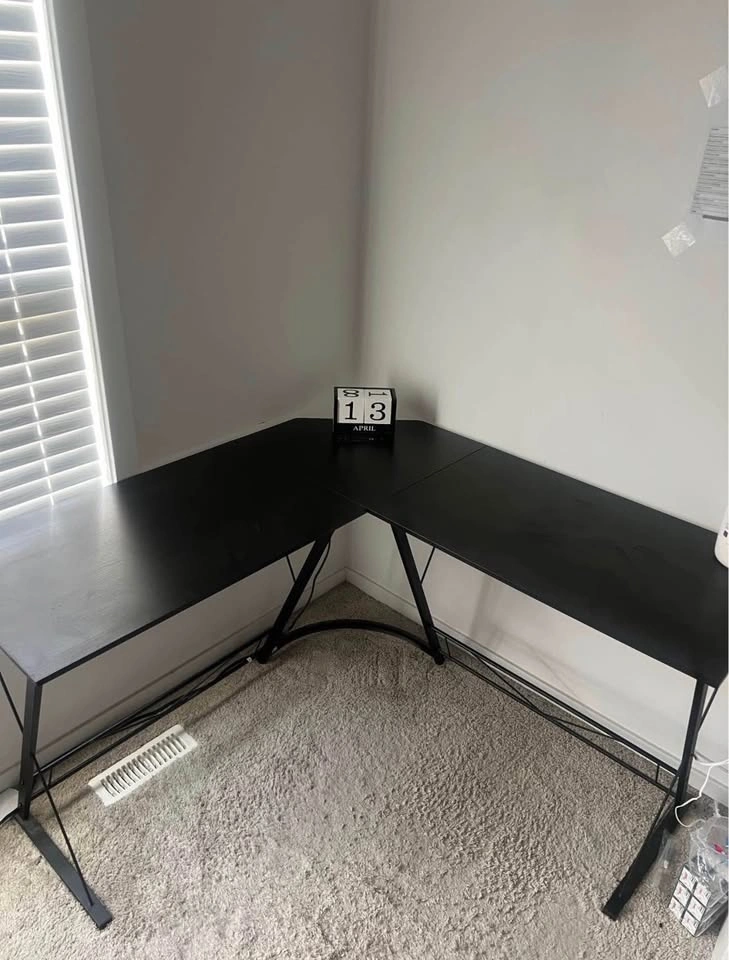 Black L shaped desk - photo 2