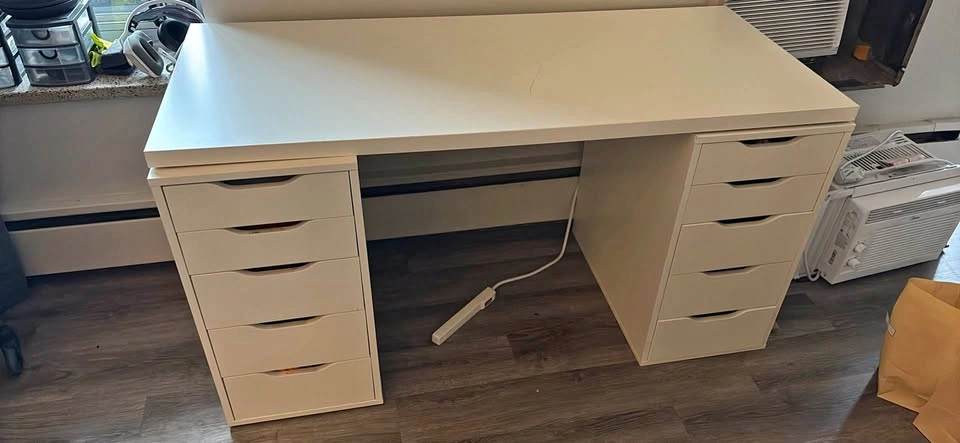 IKEA Desk with Cabinets
