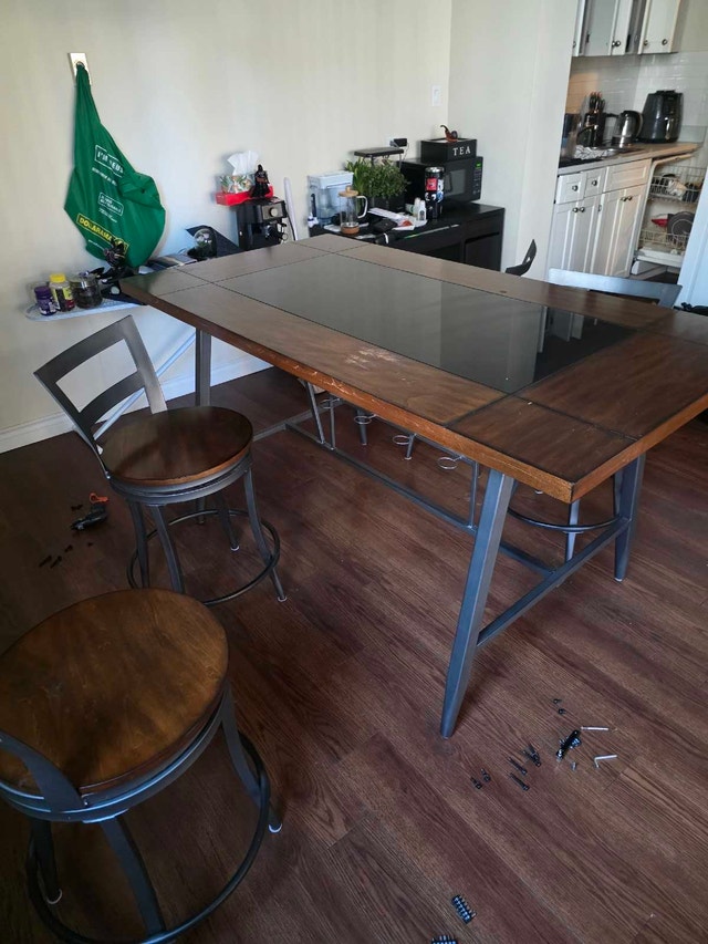 Counter Height Dining Set + 4 Stools - Ready for Pickup