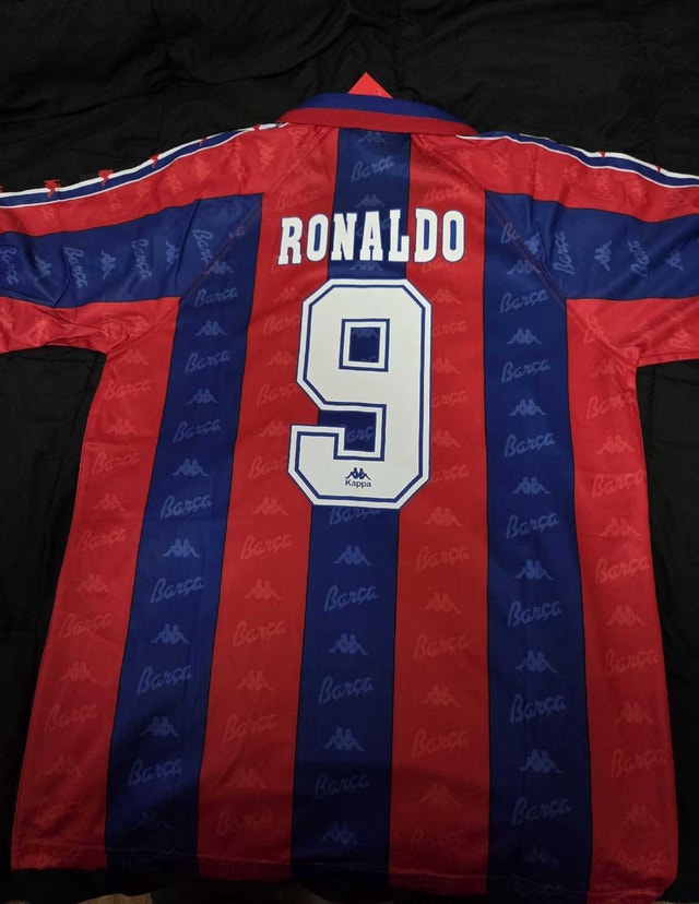 Retro Ronaldo #9 FC Barcelona 1996/1997 Home Kappa Vintage Jerse - photo 2
