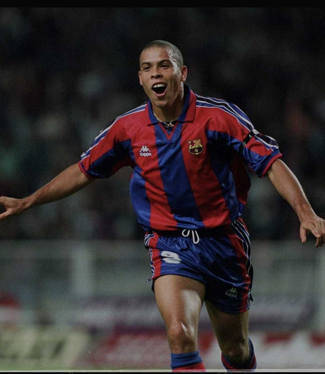 Retro Ronaldo #9 FC Barcelona 1996/1997 Home Kappa Vintage Jerse - photo 3