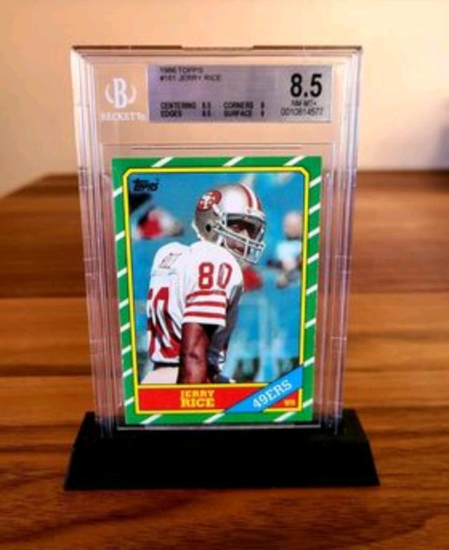 1986 Topps Jerry Rice Rookie Card - BGS 8.5
