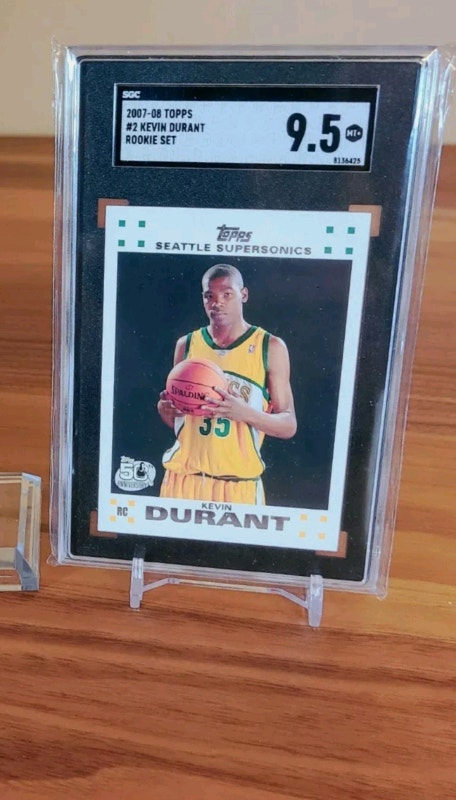 2007 Topps Rookie Set #2 Kevin Durant RC SGC 9.5 - photo 3