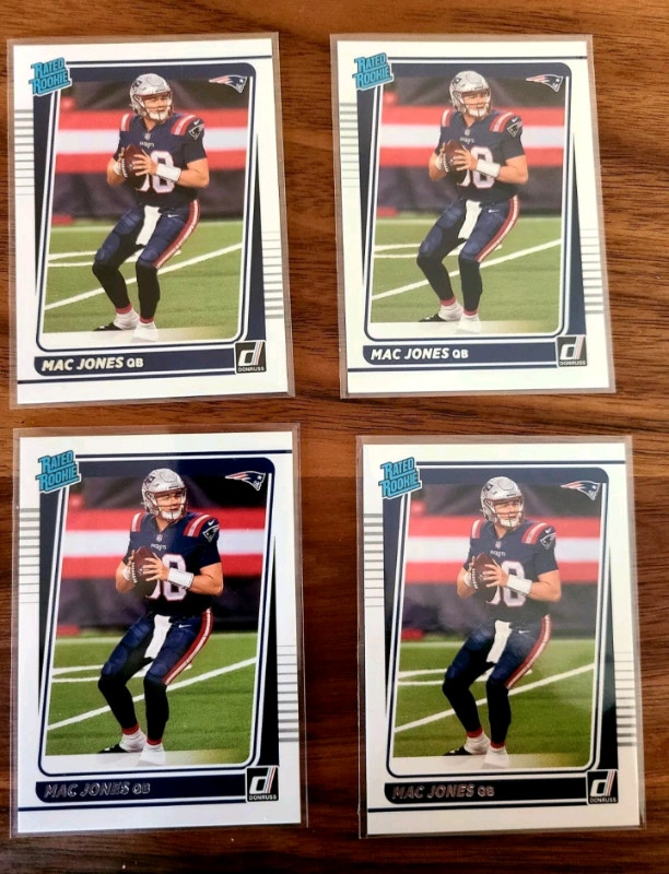 Mac Jones 2021 Donruss Rated RC Lot 4 SHARP CORNERS! NE Patriots - photo 2