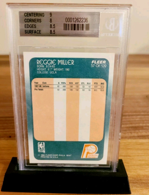 Reggie Miller RC Fleer 1988-89 #57 BGS 8.5 - photo 2