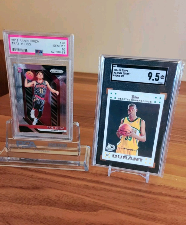 2018 Prizm Trae Young RC PSA 10 & 2007 Topps Kevin Durant RC SGC