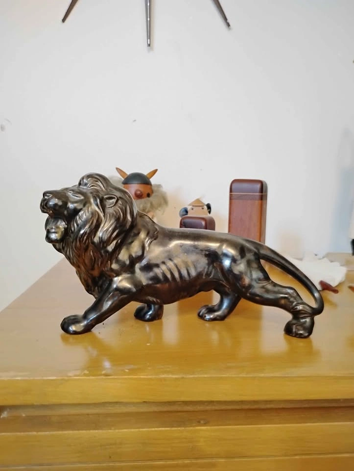 Vintage MCM Black Lion Figurine - photo 4