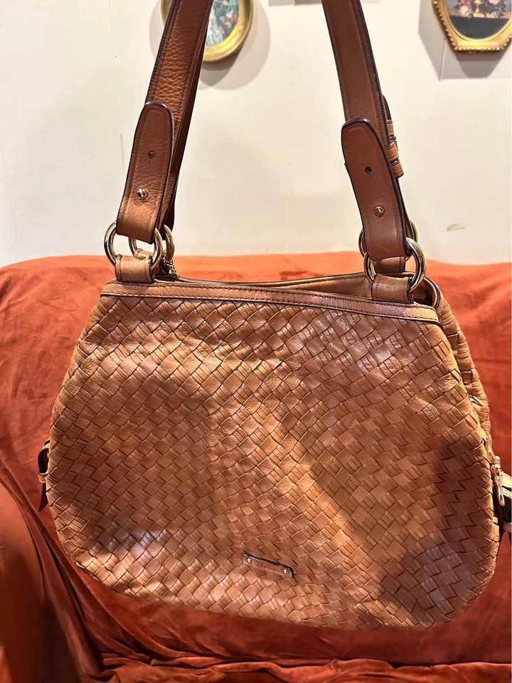 Cole Haan Woven Leather Shoulder Bag Brown - photo 2