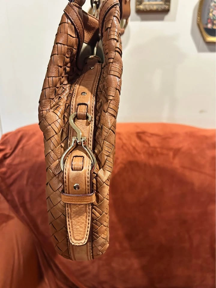 Cole Haan Woven Leather Shoulder Bag Brown - photo 3