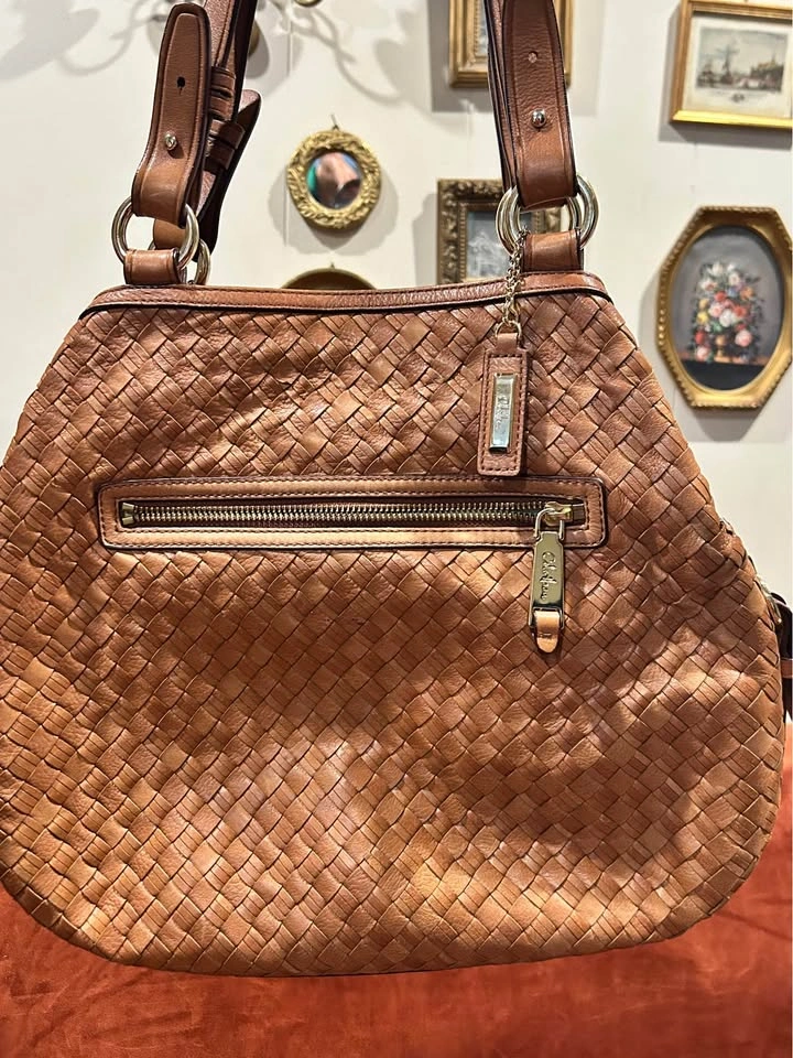 Cole Haan Woven Leather Shoulder Bag Brown - photo 4