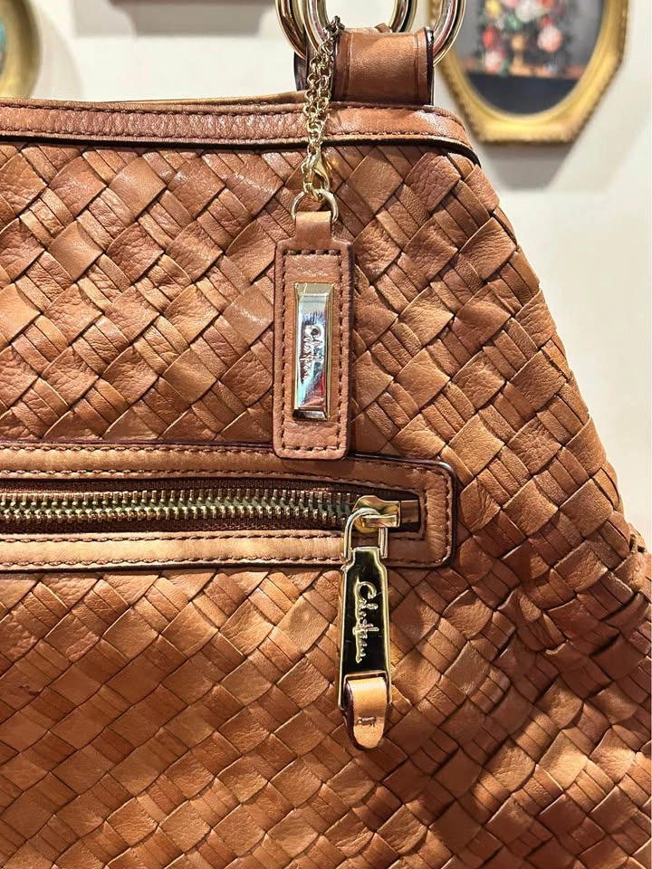 Cole Haan Woven Leather Shoulder Bag Brown - photo 5