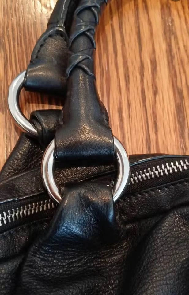 Hugo Boss Black Leather Braided-Handle Shoulder Bag - photo 2