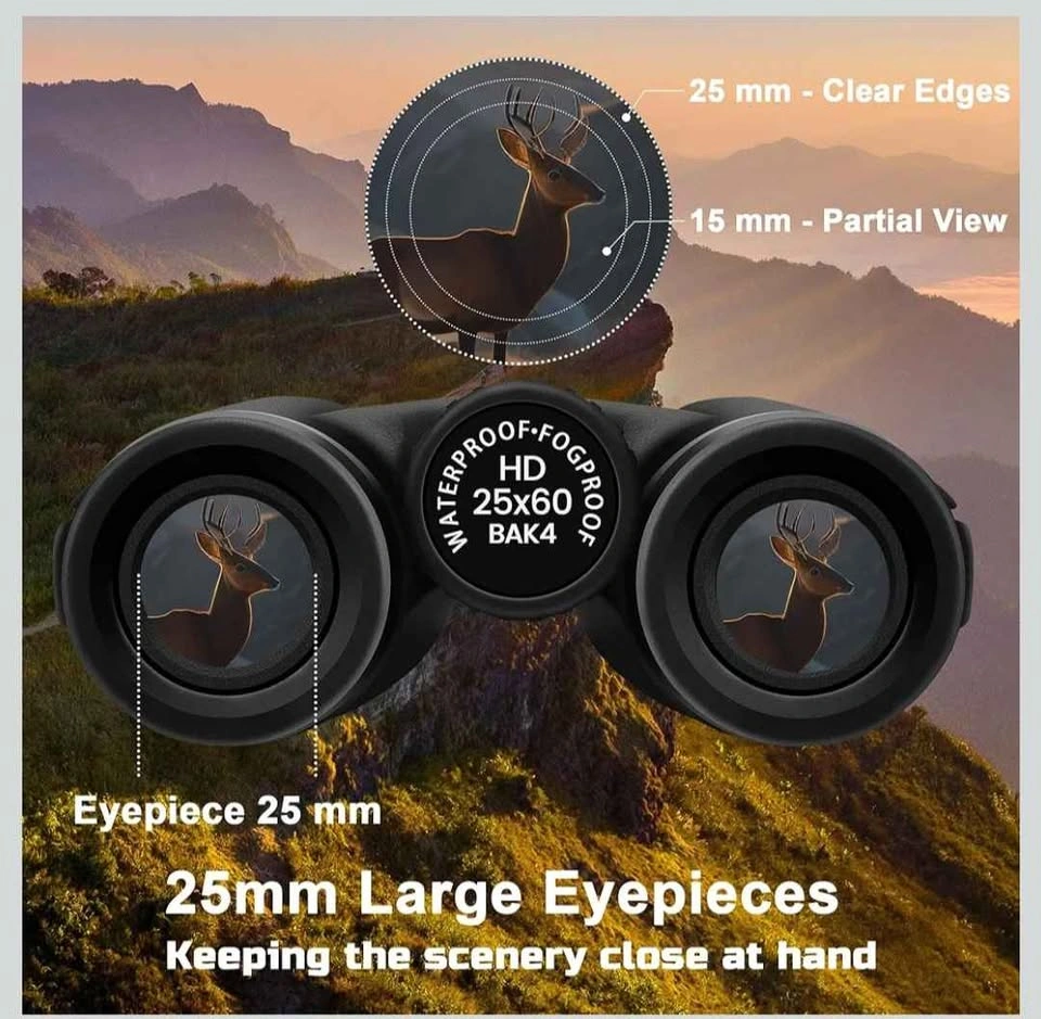 25X60mm Waterproof Binoculars with BAK4 Prism - photo 5
