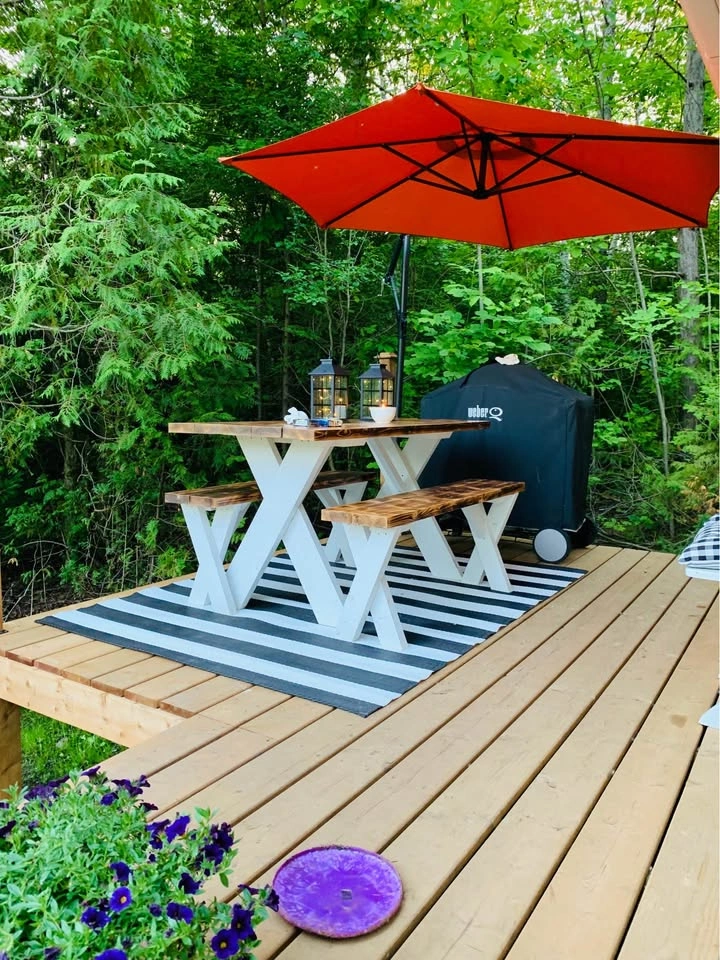 BBQ Style Outdoor Table and Benches - photo 2