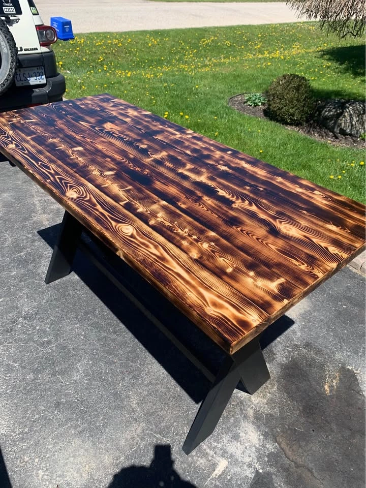 BBQ Style Outdoor Table and Benches - photo 4