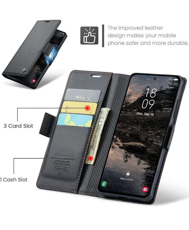 CaseMe Wallet Case for Samsung Galaxy S25 Plus (Black) - photo 2
