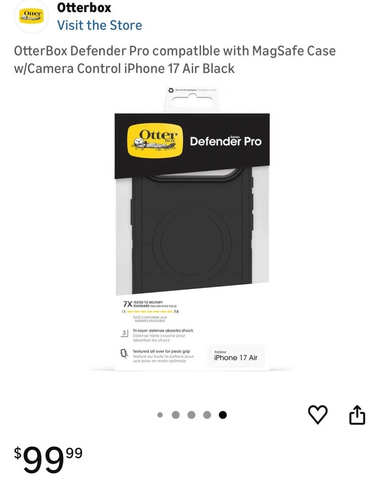 OtterBox Defender Pro MagSafe Case iPhone 17 Air Black (w/o box) - photo 2
