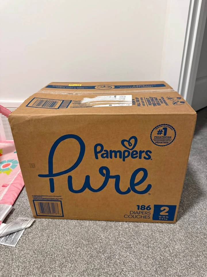 Size 2 Pampers Pure Diapers (186 Count)