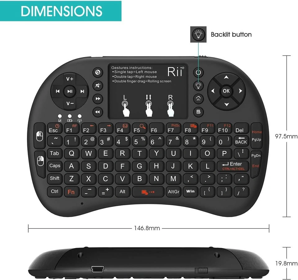 Rii Mini Wireless Touch Keyboard - photo 2